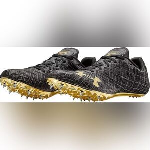 Under Armour Sprint Pro 3 Track and Field sprint spike Shoes black gold size 9